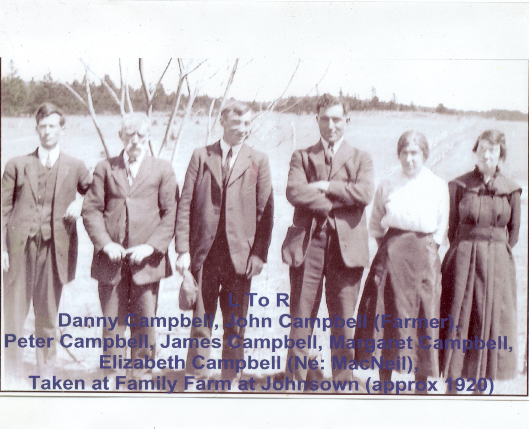 Danny Campbell, John Campbell, Peter Campbell, James Campbell, Margaret Campbell and Elizabeth Campbell 