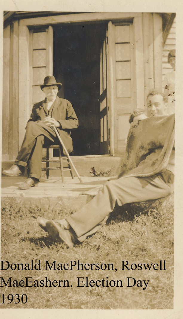 Donald MacPherson, Roswell MacEachern, Election Day 1930